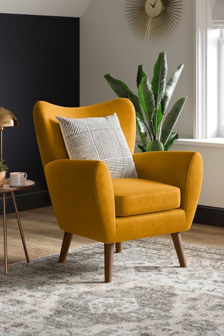 Mustard Wingback Accent Chair - Pair Price