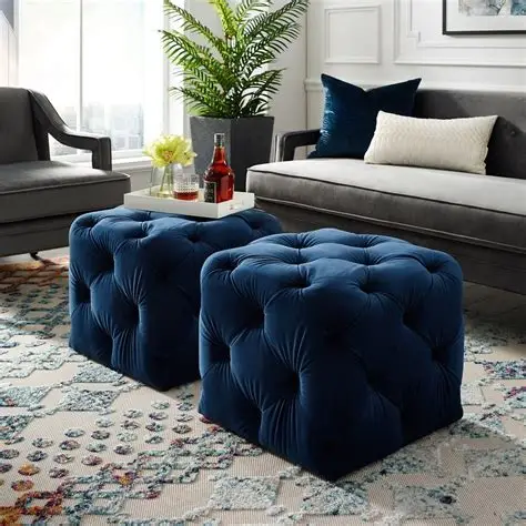 Modern Fabric Ottoman